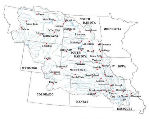 Map of the Missouri River Basin