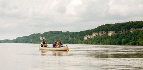 Canoe on river an manitou