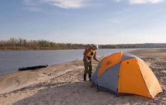 Kayaker Sand Bar