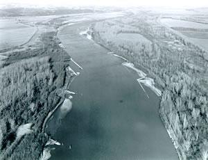 Rock revetments on the Missouri River