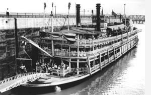Historic picture of a steam boat